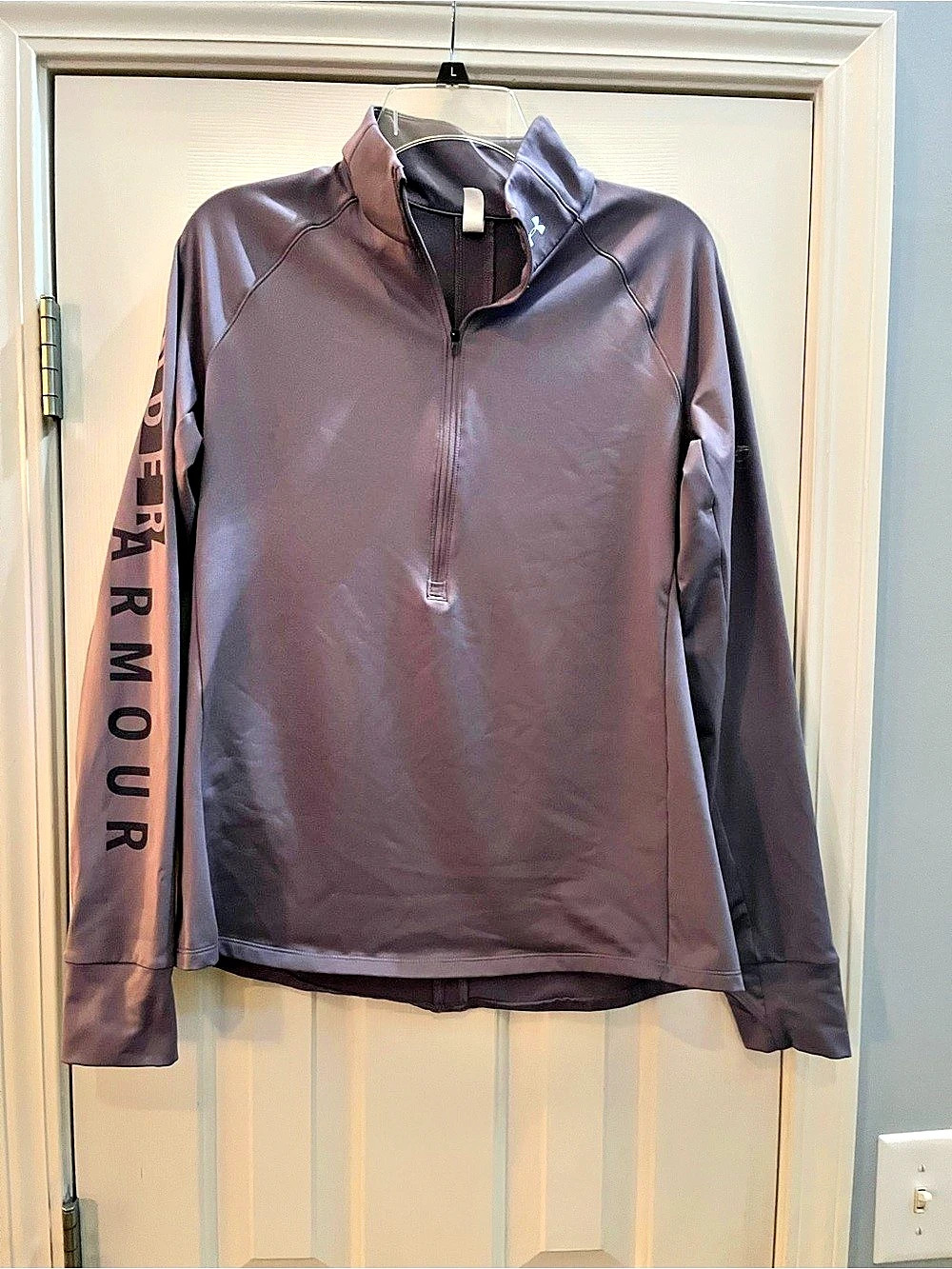 Under Armour Women's ColdGear Graphic Half Zip Pullover Size Large Purple